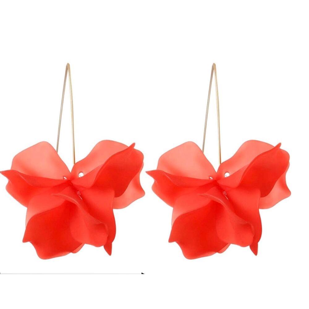 Acrylic Flower Petal Fishhook Earrings